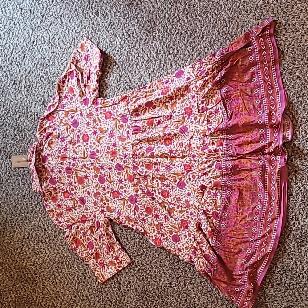 NATURAL LIFE Pink, Orange and White Floral Women's Size SMALL Dress - Picture 4 of 7